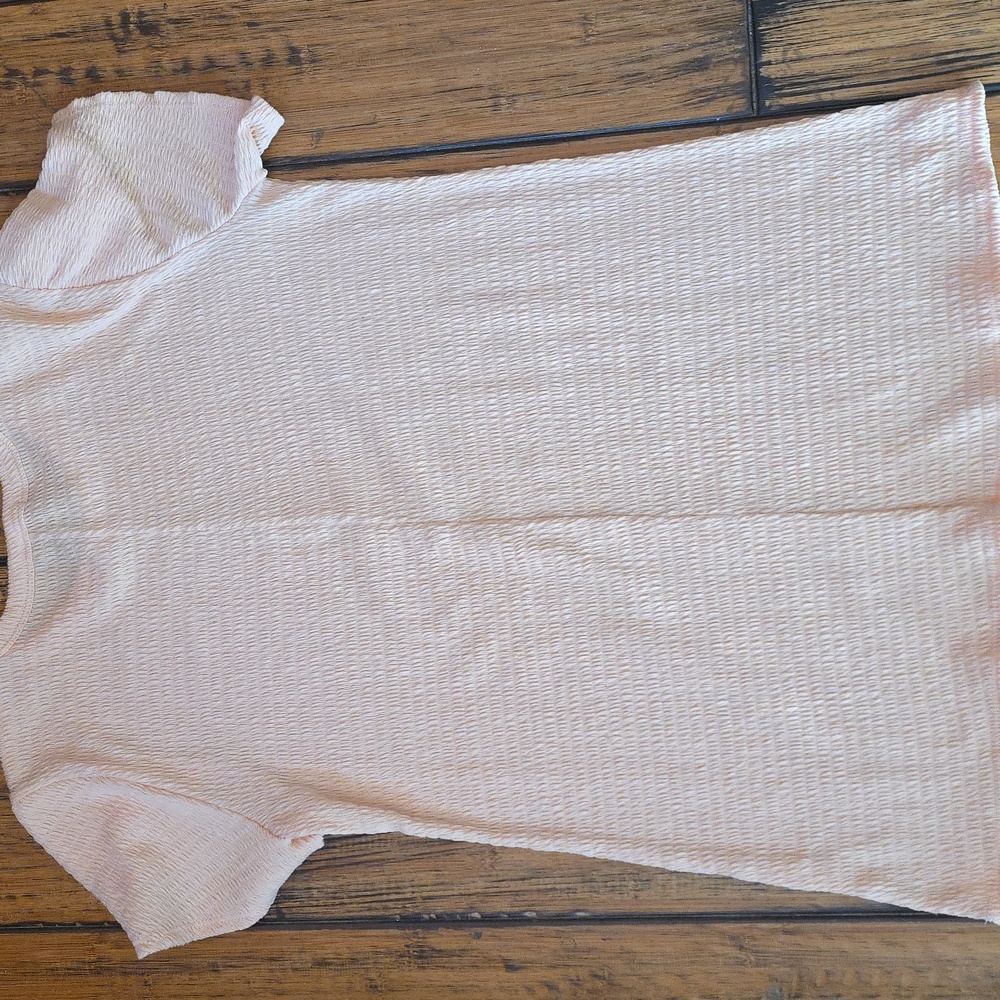HEIMISH USA Blush Pink Textured Short Sleeve Blouse - Picture 3 of 4